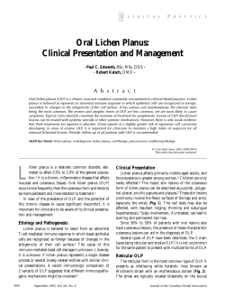 Oral Lichen Planus: Clinical Presentation and Management C