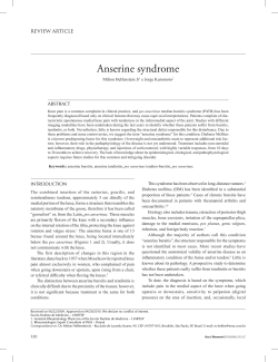 Anserine syndrome REVIEw ARTICLE ABSTRACT Milton Helfenstein Jr