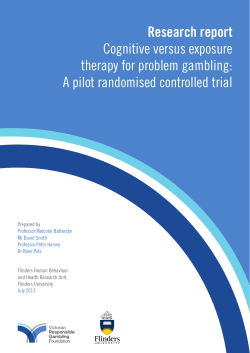 Research report Cognitive versus exposure therapy for problem gambling: