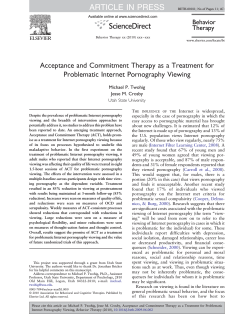 Acceptance and Commitment Therapy as a Treatment for Michael P. Twohig