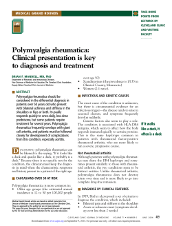 Polymyalgia rheumatica: Clinical presentation is key to diagnosis and treatment