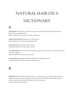 NATURAL HAIR OIL’S DICTIONARY A