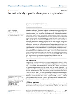 Inclusion body myositis: therapeutic approaches Degenerative Neurological and Neuromuscular Disease Dove press