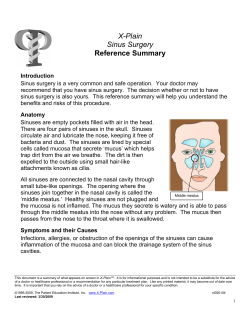 X-Plain Sinus Surgery Reference Summary
