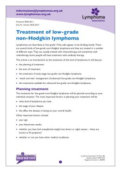 Treatment of low-grade non-Hodgkin lymphoma  www.lymphomas.org.uk