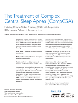 TheTreatment of Complex Central Sleep Apnea (CompCSA) BiPAP autoSV Advanced therapy system