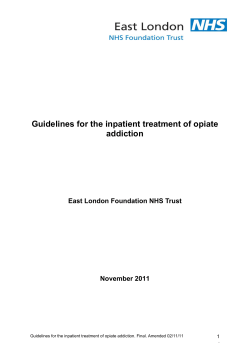 Guidelines for the inpatient treatment of opiate addiction