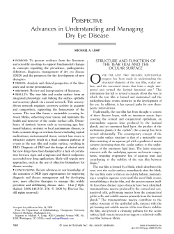 P Advances in Understanding and Managing Dry Eye Disease ERSPECTIVE