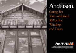 Caring For Your Andersen  100 Series
