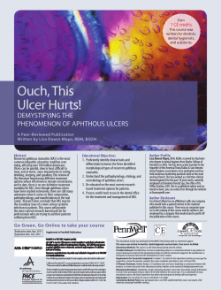 Ouch, This Ulcer Hurts! DEMYSTIFYING THE PHENOMENON OF APHTHOUS ULCERS