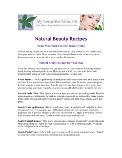 Natural Beauty Recipes Home Made Skin Care for Sensitive Skin