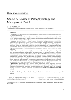 Shock: A Review of Pathophysiology and Management. Part I  EY