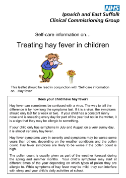 Treating hay fever in children care information on… Self-