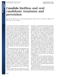 Candida biofilms and oral candidosis: treatment and prevention D