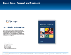Breast Cancer Research and Treatment 2013 Media Information