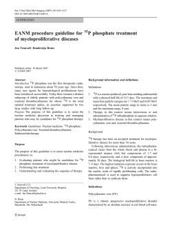 EANM procedure guideline for P phosphate treatment of myeloproliferative diseases 32
