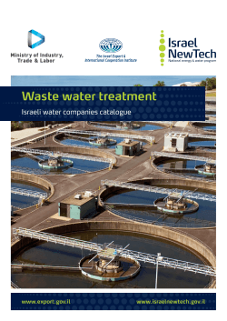 Waste water treatment Israeli water companies catalogue www.export.gov.il www.israelnewtech.gov.il