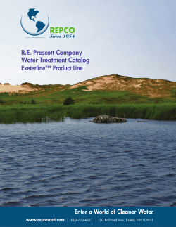 R.E. Prescott Company Water Treatment Catalog Exeterline™ Product Line