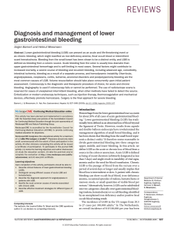 Diagnosis and management of lower gastrointestinal bleeding Jürgen Barnert and Helmut Messmann