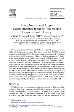 Acute Nonvariceal Upper Gastrointestinal Bleeding: Endoscopic Diagnosis and Therapy PhD