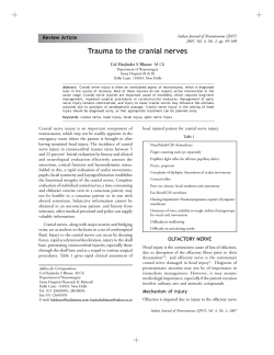 Trauma to the cranial nerves Review Article 89 Indian Journal of Neurotrauma (IJNT)
