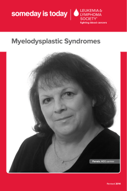 Myelodysplastic Syndromes 2014 Pamela