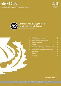 89 SIGN Diagnosis	and	management	of peripheral	arterial	disease