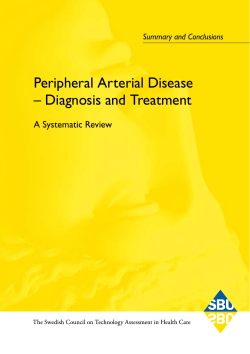 Peripheral Arterial Disease – Diagnosis and Treatment  A Systematic Review