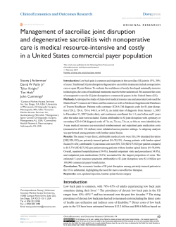 Management of sacroiliac joint disruption and degenerative sacroiliitis with nonoperative