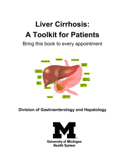 Liver Cirrhosis: A Toolkit for Patients Bring this book to every appointment