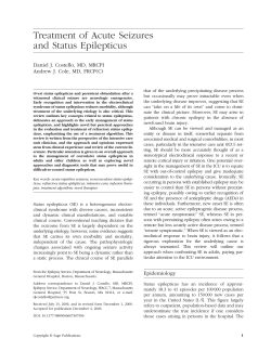 Treatment of Acute Seizures and Status Epilepticus Daniel J. Costello, MD, MRCPI