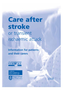 Care after stroke or transient ischaemic attack