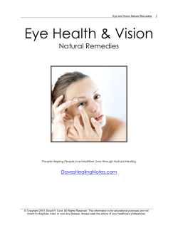 Eye Health &amp; Vision Natural Remedies  DavesHealingNotes.com