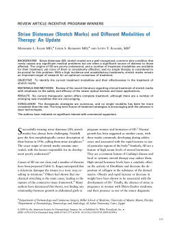 Striae Distensae (Stretch Marks) and Different Modalities of Therapy: An Update M