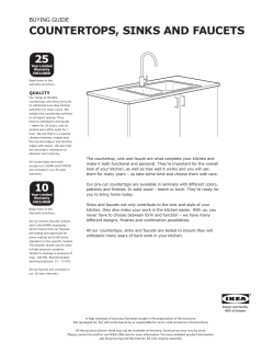COUNTERTOPS, SINKS AND FAUCETS 25 BUYING GUIDE QUALITY