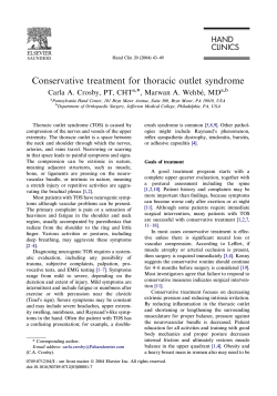 Conservative treatment for thoracic outlet syndrome *, Marwan A. Wehbe´, MD a,