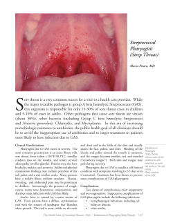 S Streptococcal Pharyngitis (Strep Throat)