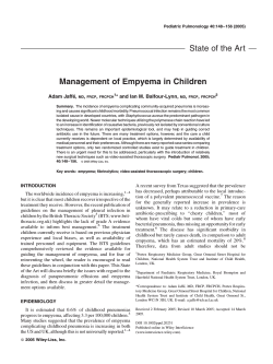 State of the Art Management of Empyema in Children Adam Jaffe´, ,