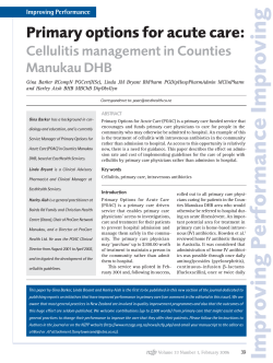Primary options for acute care: Cellulitis management in Counties Manukau DHB
