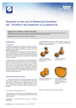 Research on the use of Ultrasound Cavitation INTRODUCTION