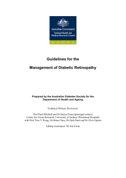Guidelines for the Management of Diabetic Retinopathy