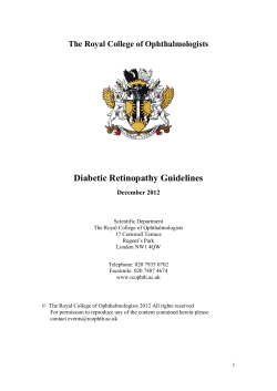 Diabetic Retinopathy Guidelines The Royal College of Ophthalmologists December 2012