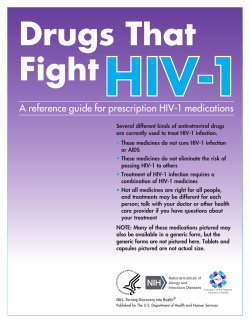 HIV­1 A reference guide for prescription HIV-1 medications