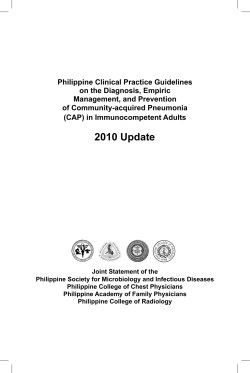 Philippine Clinical Practice Guidelines on the Diagnosis, Empiric Management, and Prevention