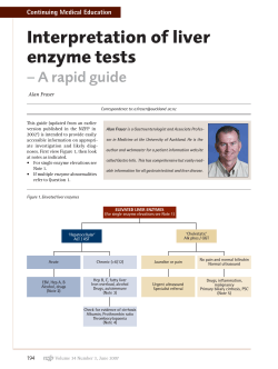 Interpretation of liver enzyme tests – A rapid guide Continuing Medical Education