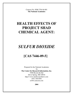 SULFUR DIOXIDE HEALTH EFFECTS OF PROJECT SHAD