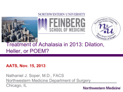 Treatment of Achalasia in 2013: Dilation, Heller, or POEM?