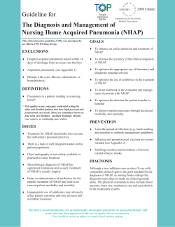 Guideline for The Diagnosis and Management of Nursing Home Acquired Pneumonia (NHAP) GOALS