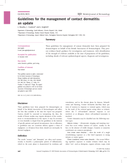 Guidelines for the management of contact dermatitis: an update BJD