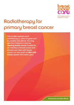 Radiotherapy for primary breast cancer